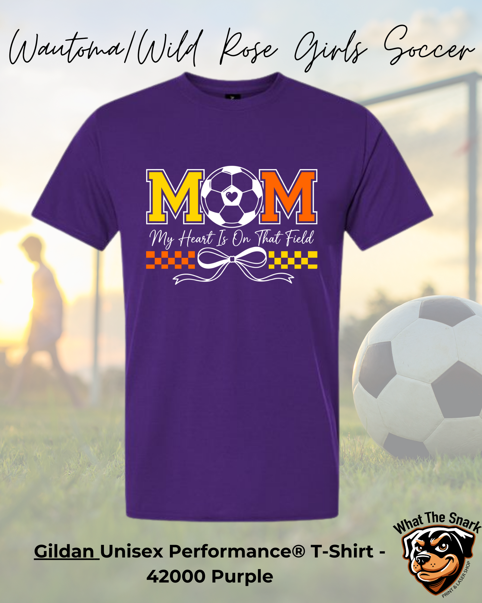 WWR Girls Soccer Mom Heart Performance Tshirt