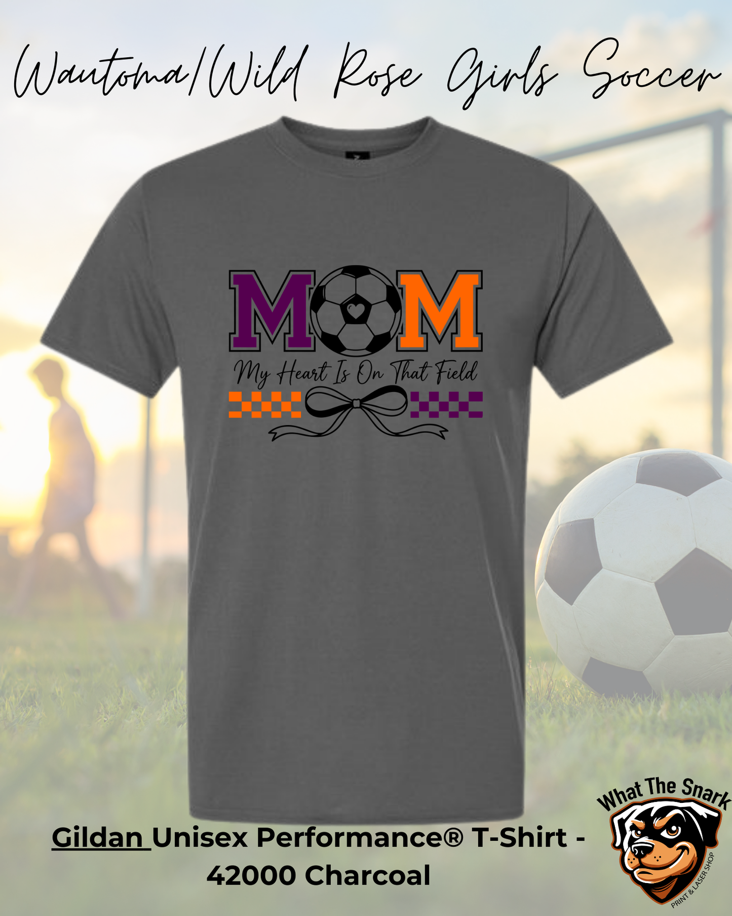 WWR Girls Soccer Mom Heart Performance Tshirt