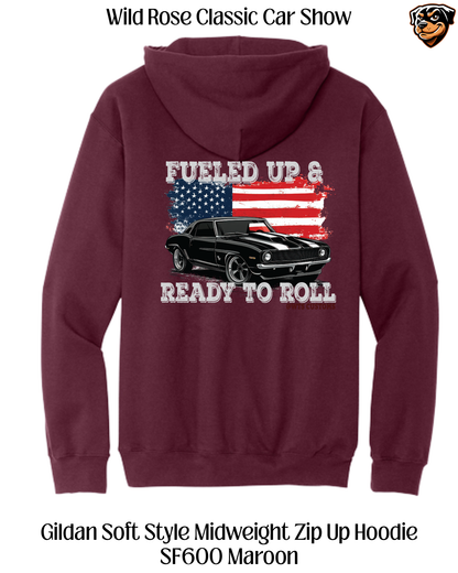 WR Classic Car Show Fueled Up and Ready to Roll Zip Up Hoodie