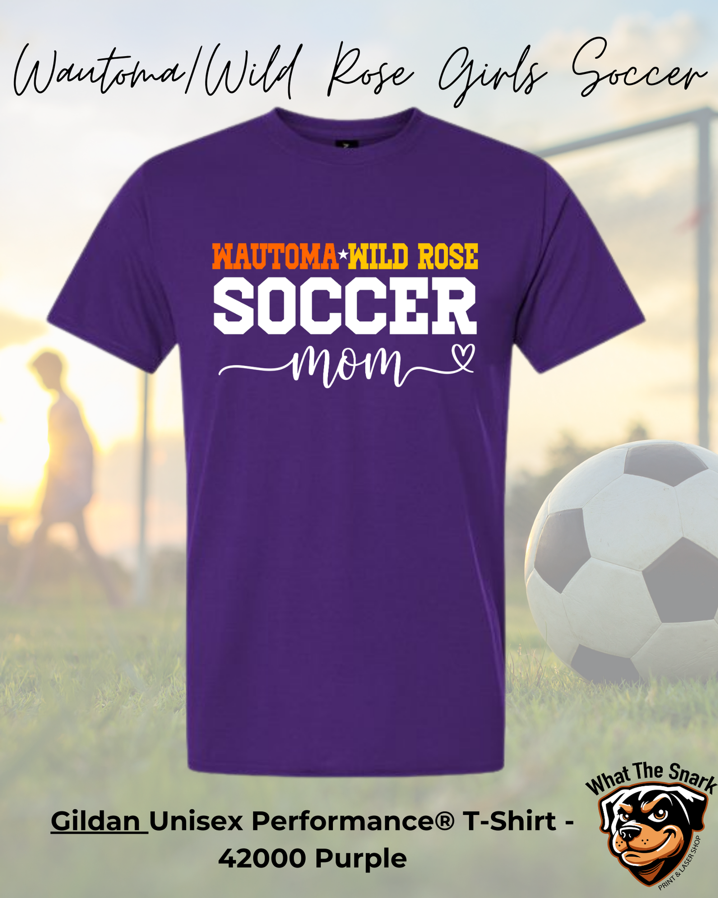 WWR Girls Soccer Mom Script Performance Tshirt