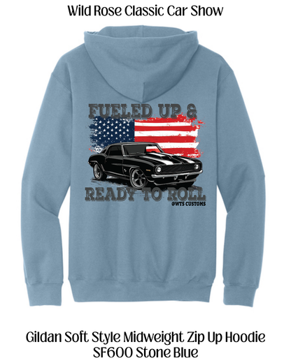 WR Classic Car Show Fueled Up and Ready to Roll Zip Up Hoodie