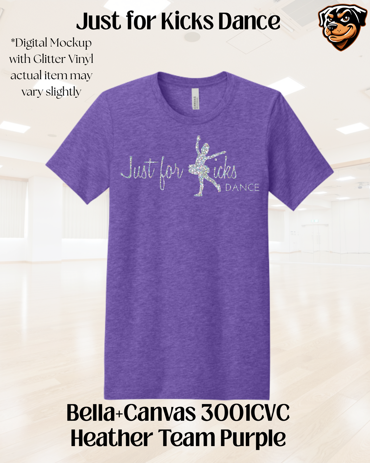 Just for Kicks Logo Glitter Tee