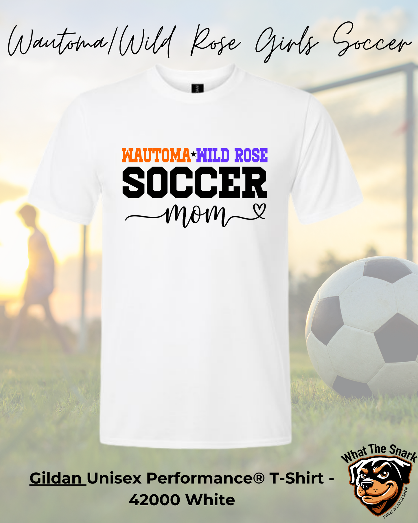 WWR Girls Soccer Mom Script Performance Tshirt