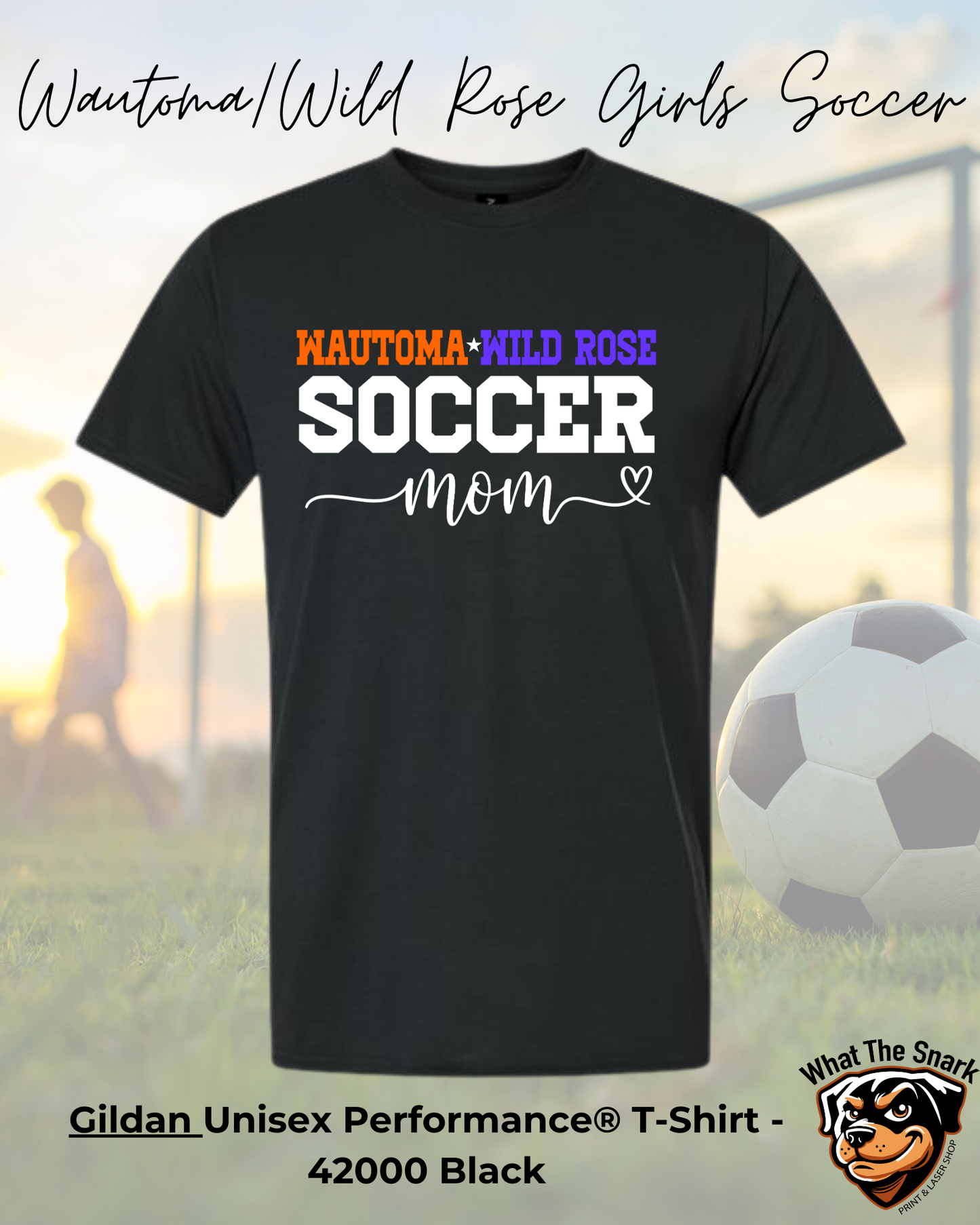 WWR Girls Soccer Mom Script Performance Tshirt