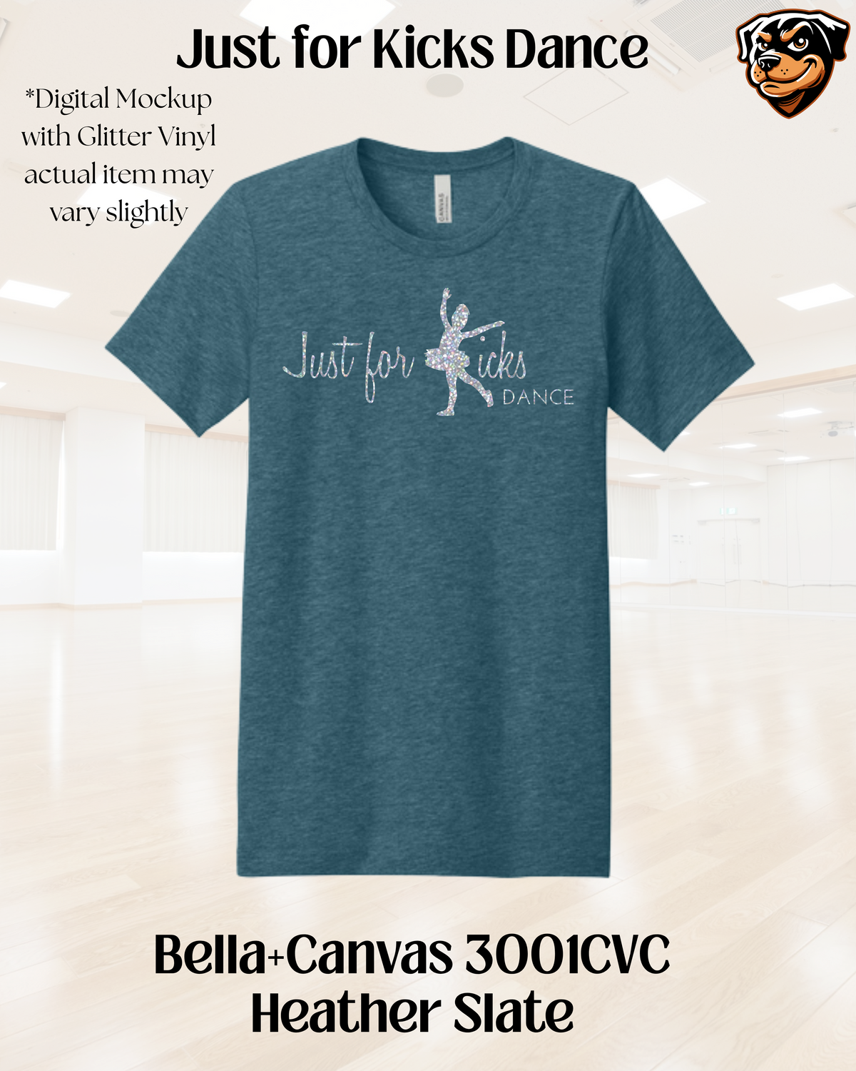 Just for Kicks Logo Glitter Tee