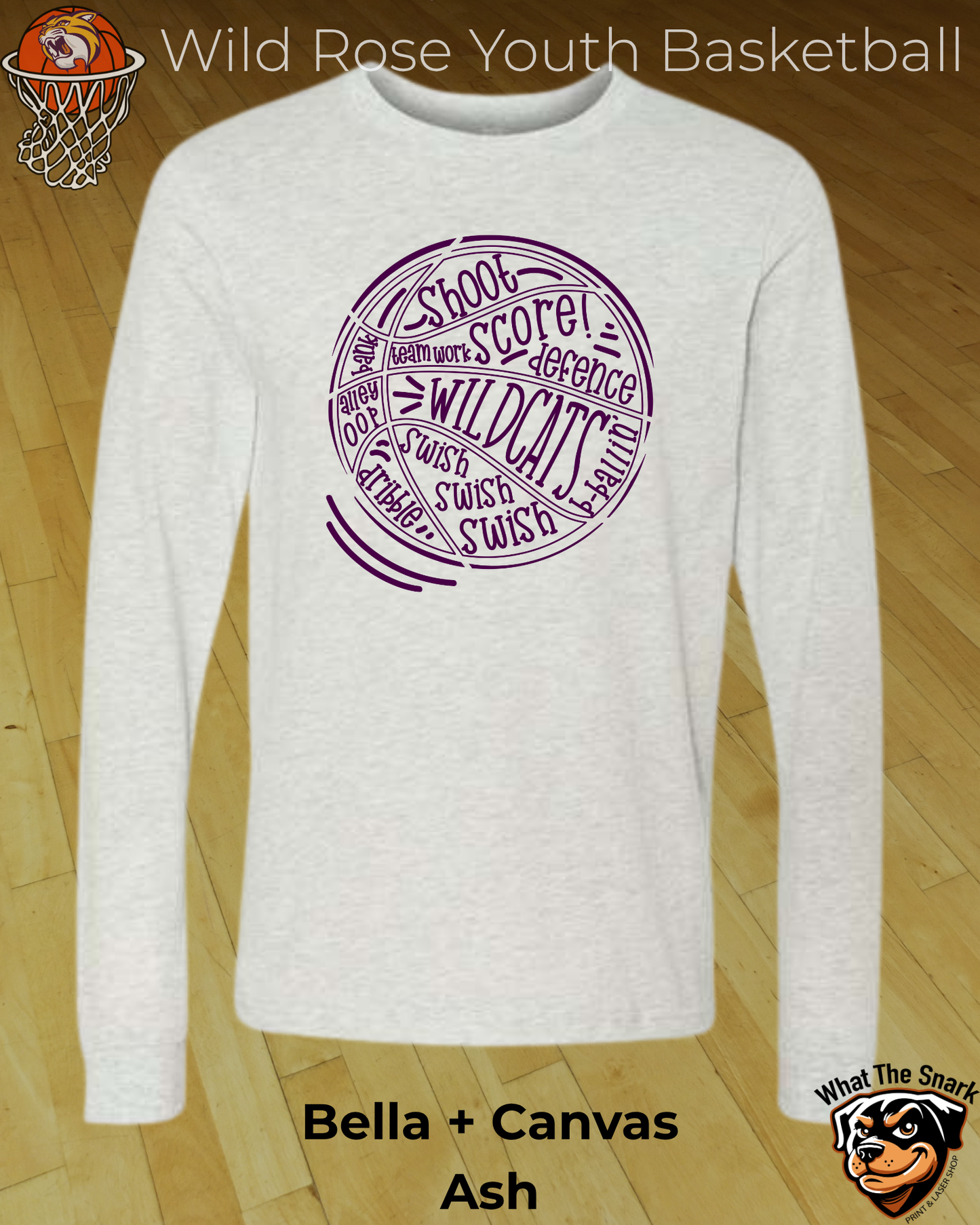 Wildcat Basketball Wordburst Long Sleeve