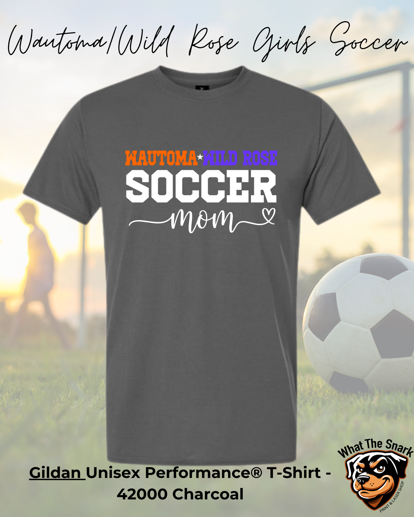 WWR Girls Soccer Mom Script Performance Tshirt
