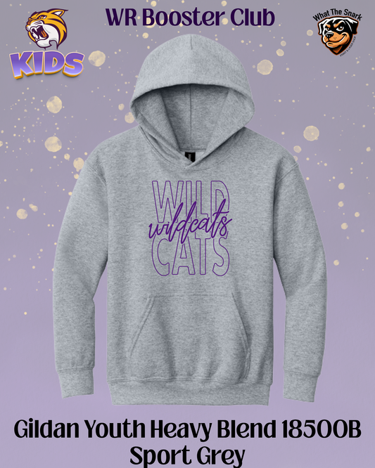 Wildcats Classic Script Overlay Youth Hoodie