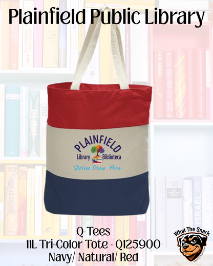 Plainfield Public Library Tri-Color  Tote