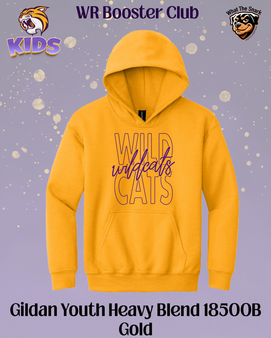 Wildcats Classic Script Overlay Youth Hoodie
