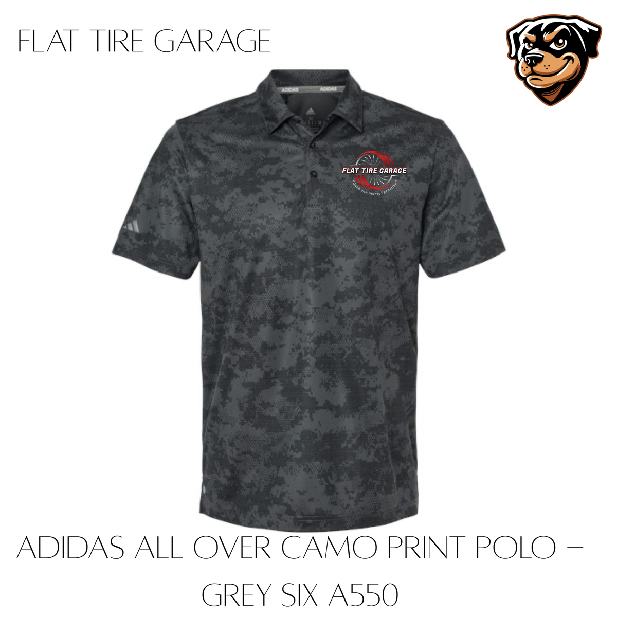 Flat Tire Garage Adidas Camo Polo