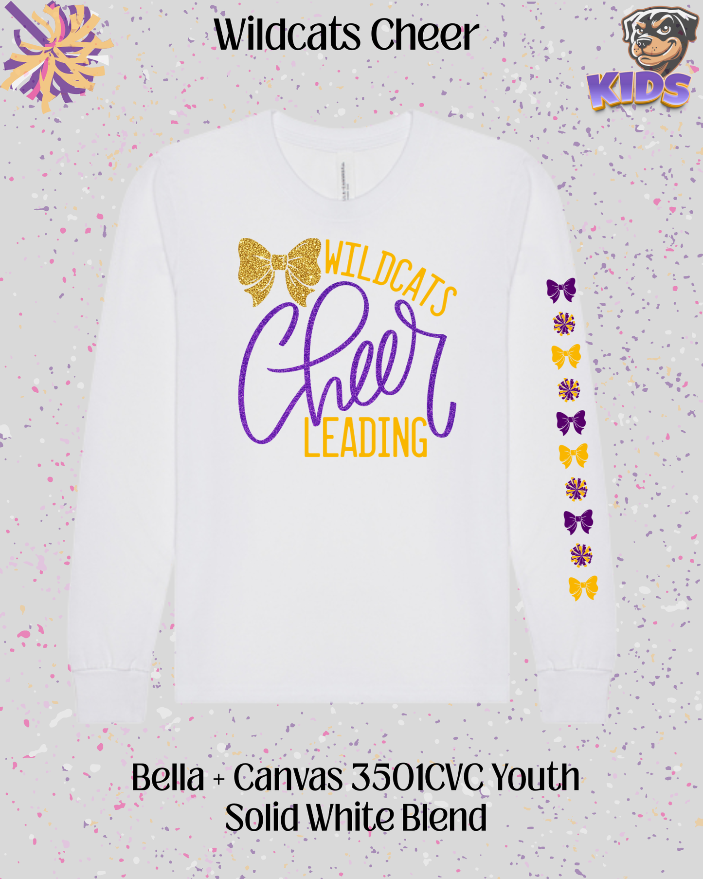 Wildcats Cheerleading Youth Long Sleeve
