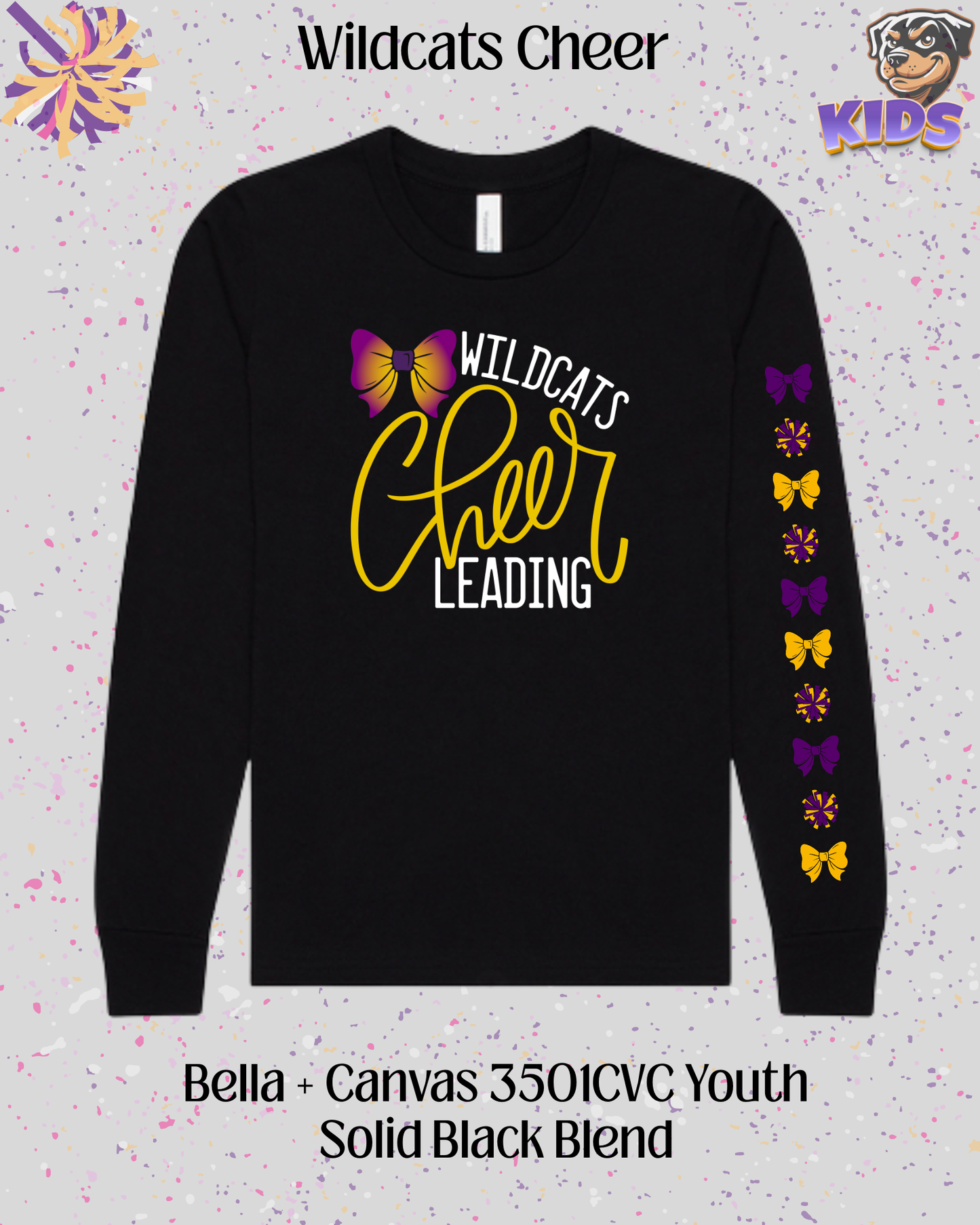 Wildcats Cheerleading Youth Long Sleeve