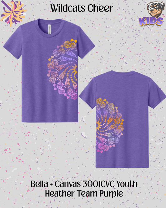 Wildcats Cheer Mandala Youth Tee