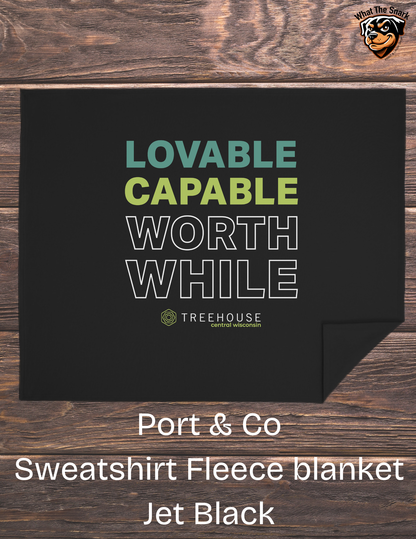 Treehouse Loveable Capable Worthwhile Blanket