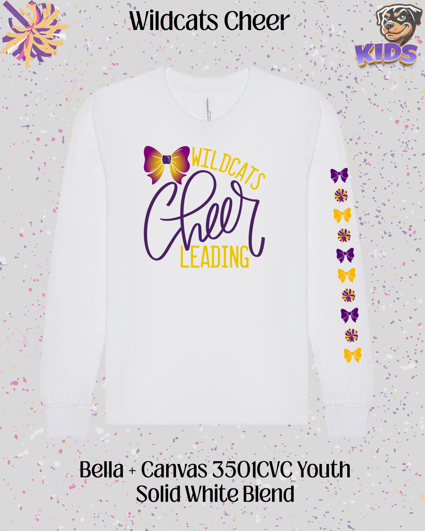Wildcats Cheerleading Youth Long Sleeve