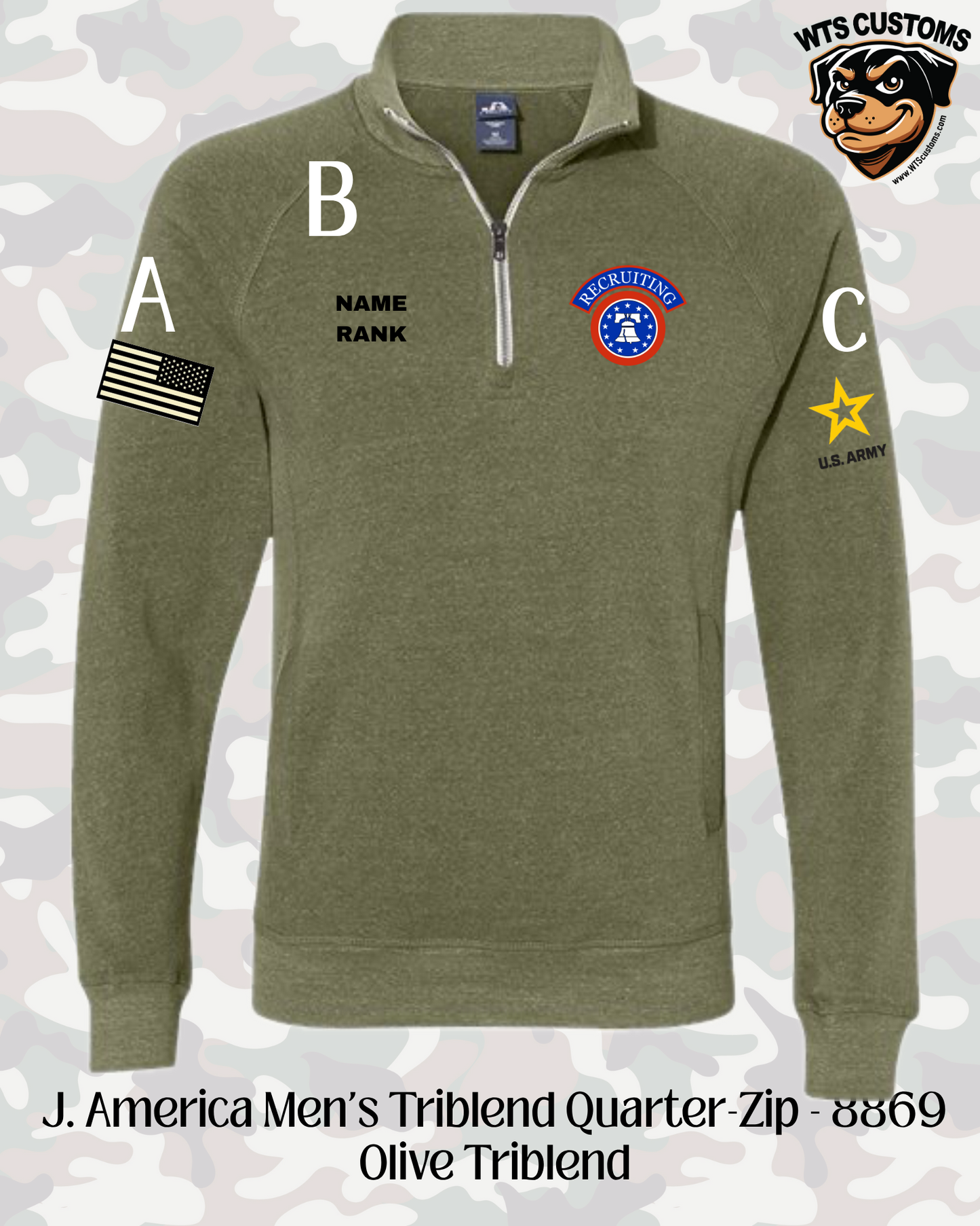 Recruiting Logo J.America 1/4 Zip