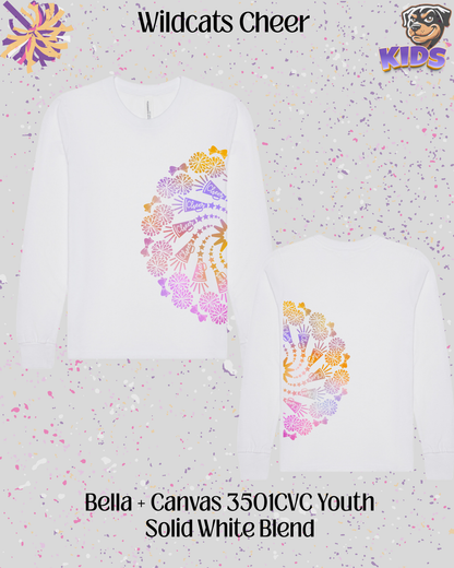 Wildcats Cheer Mandala Youth Long Sleeve