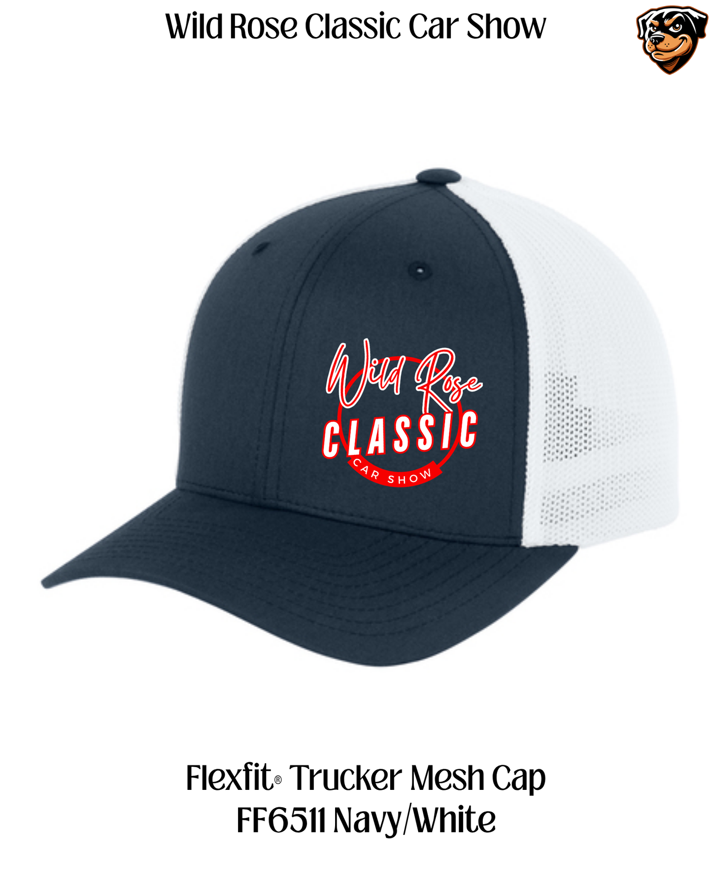 Wild Rose Classic Car Show Flexfit Trucker Cap