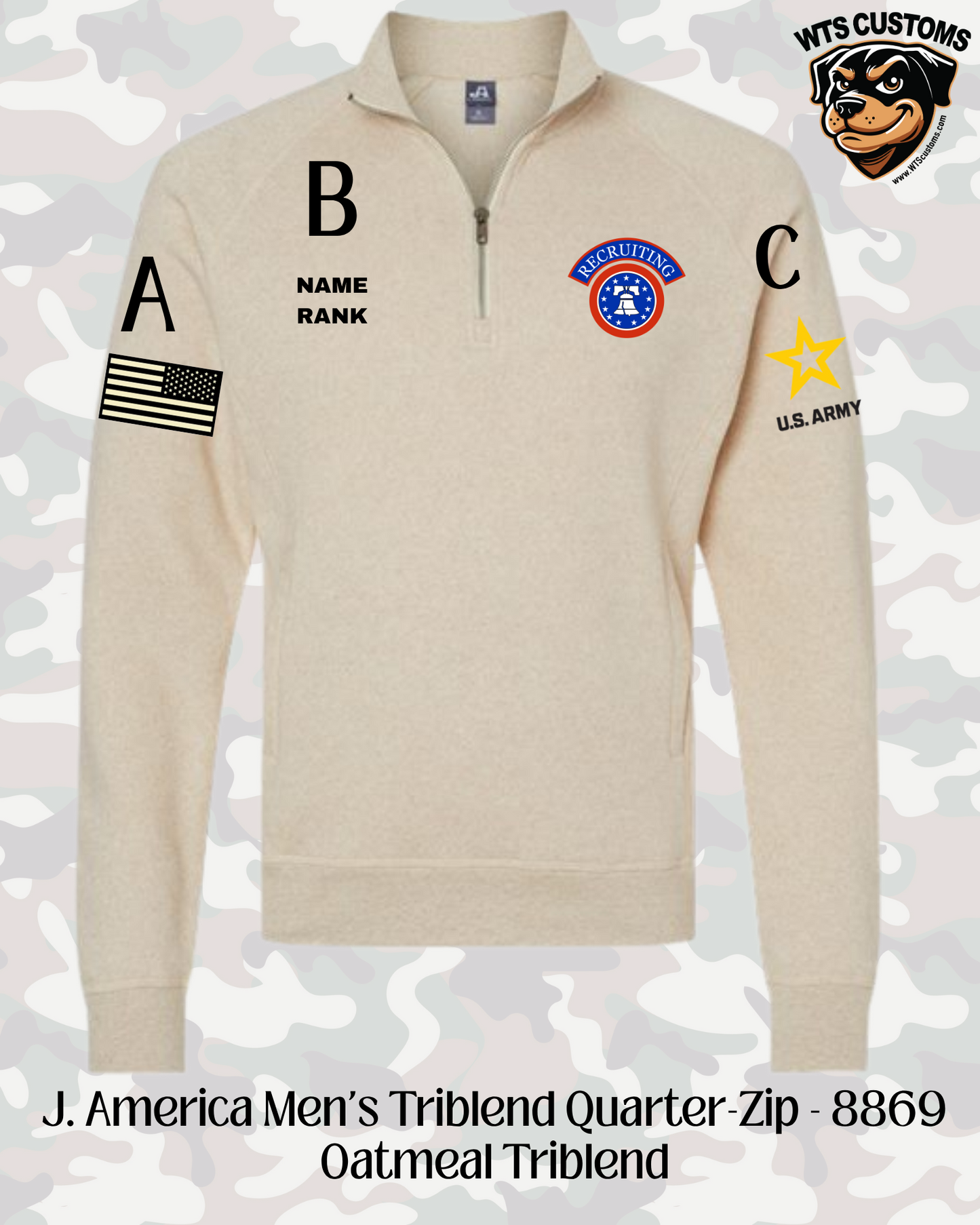 Recruiting Logo J.America 1/4 Zip