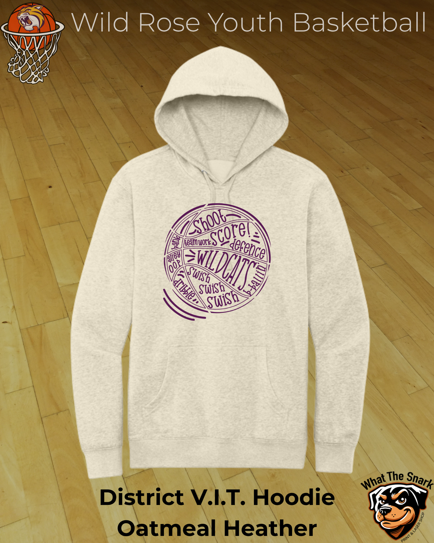 Wildcat Basketball Wordburst Hoodie