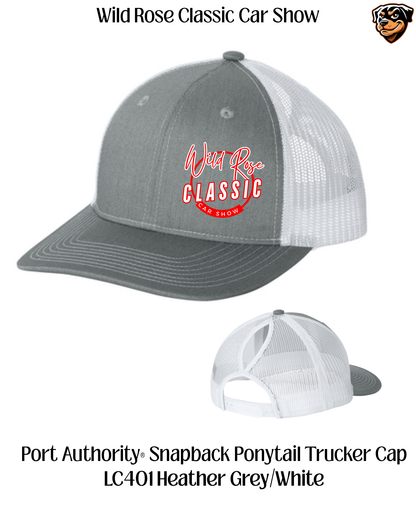 Wild Rose Classic Car Show Ponytail Snapback Trucker Cap