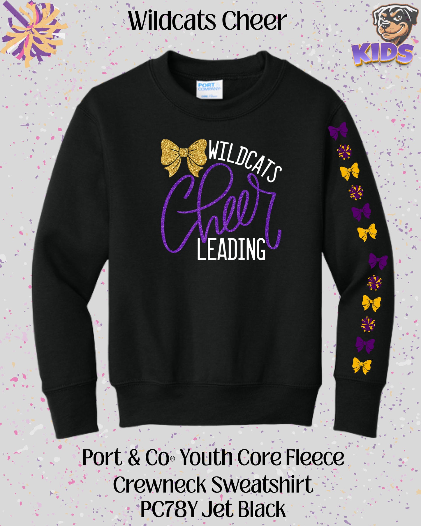 Wildcats Cheerleading Youth Crew Neck