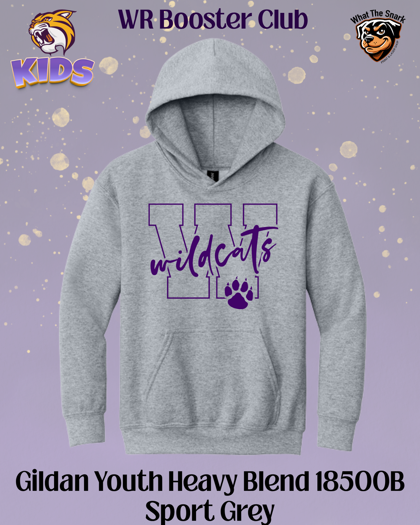 Wildcats Varsity W & Paw Print Youth Hoodie