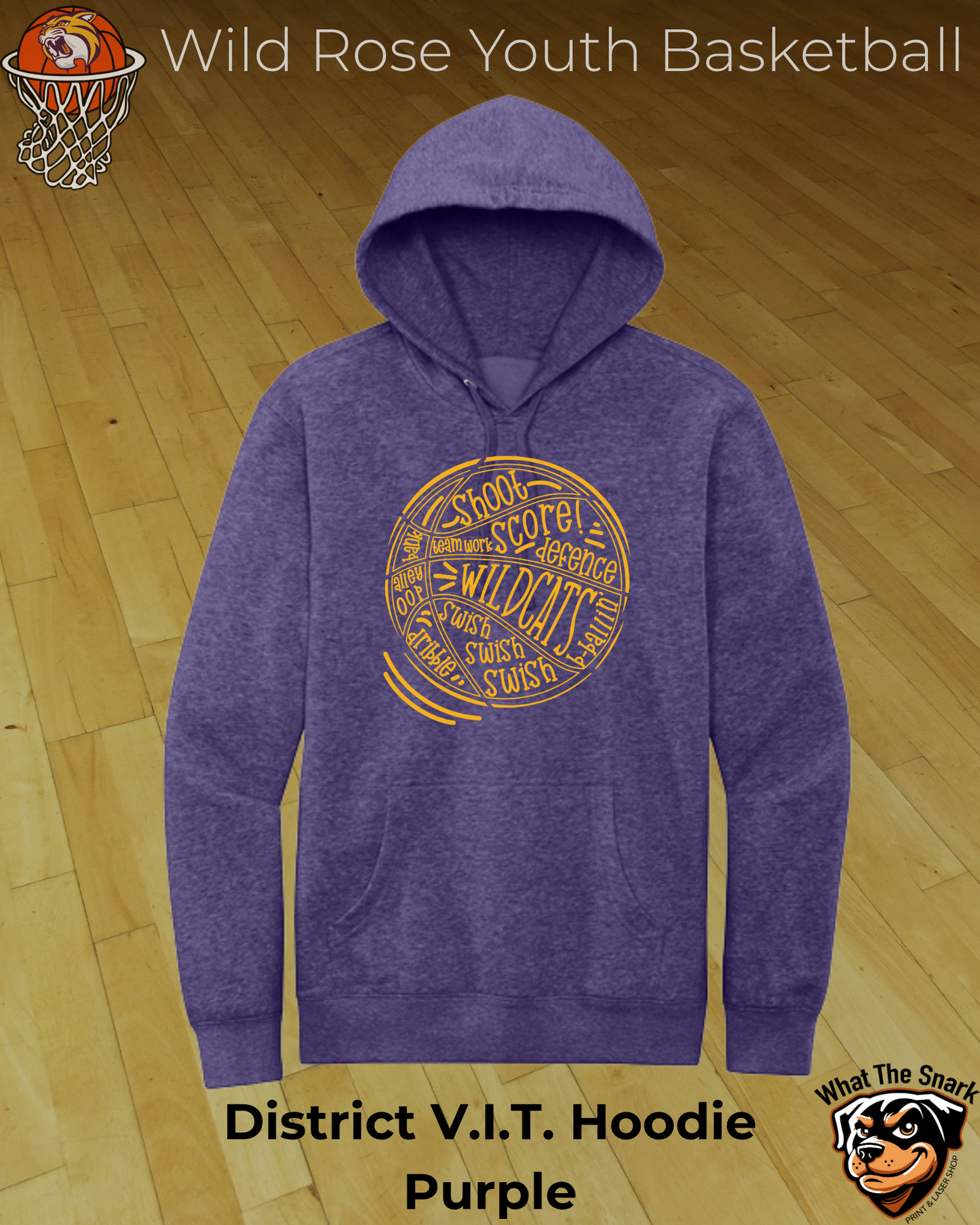 Wildcat Basketball Wordburst Hoodie