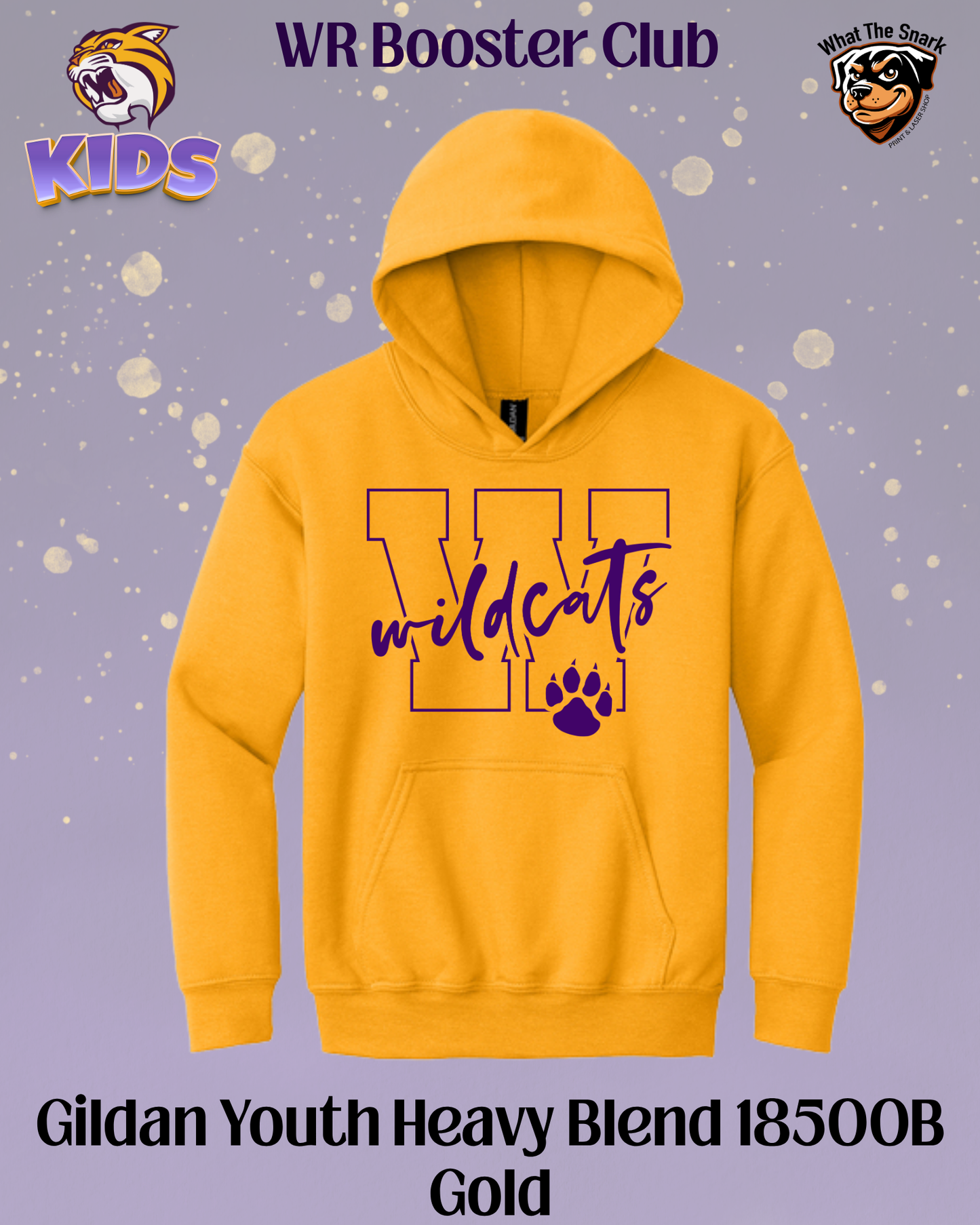 Wildcats Varsity W & Paw Print Youth Hoodie