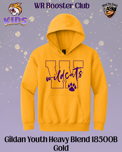 Wildcats Varsity W & Paw Print Youth Hoodie