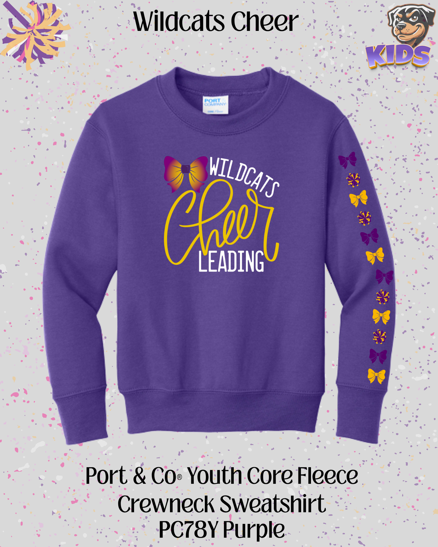 Wildcats Cheerleading Youth Crew Neck