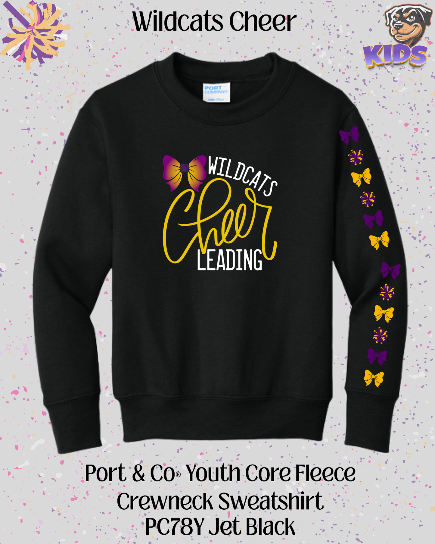 Wildcats Cheerleading Youth Crew Neck