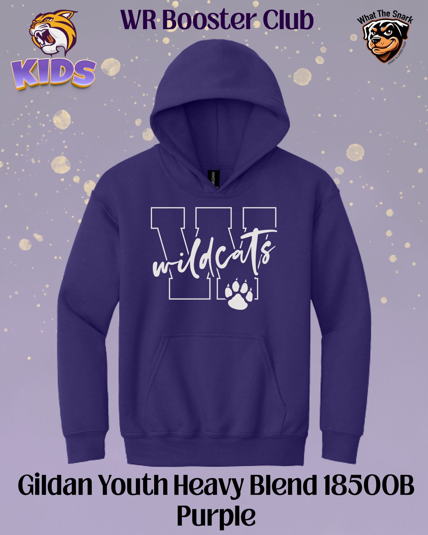 Wildcats Varsity W & Paw Print Youth Hoodie