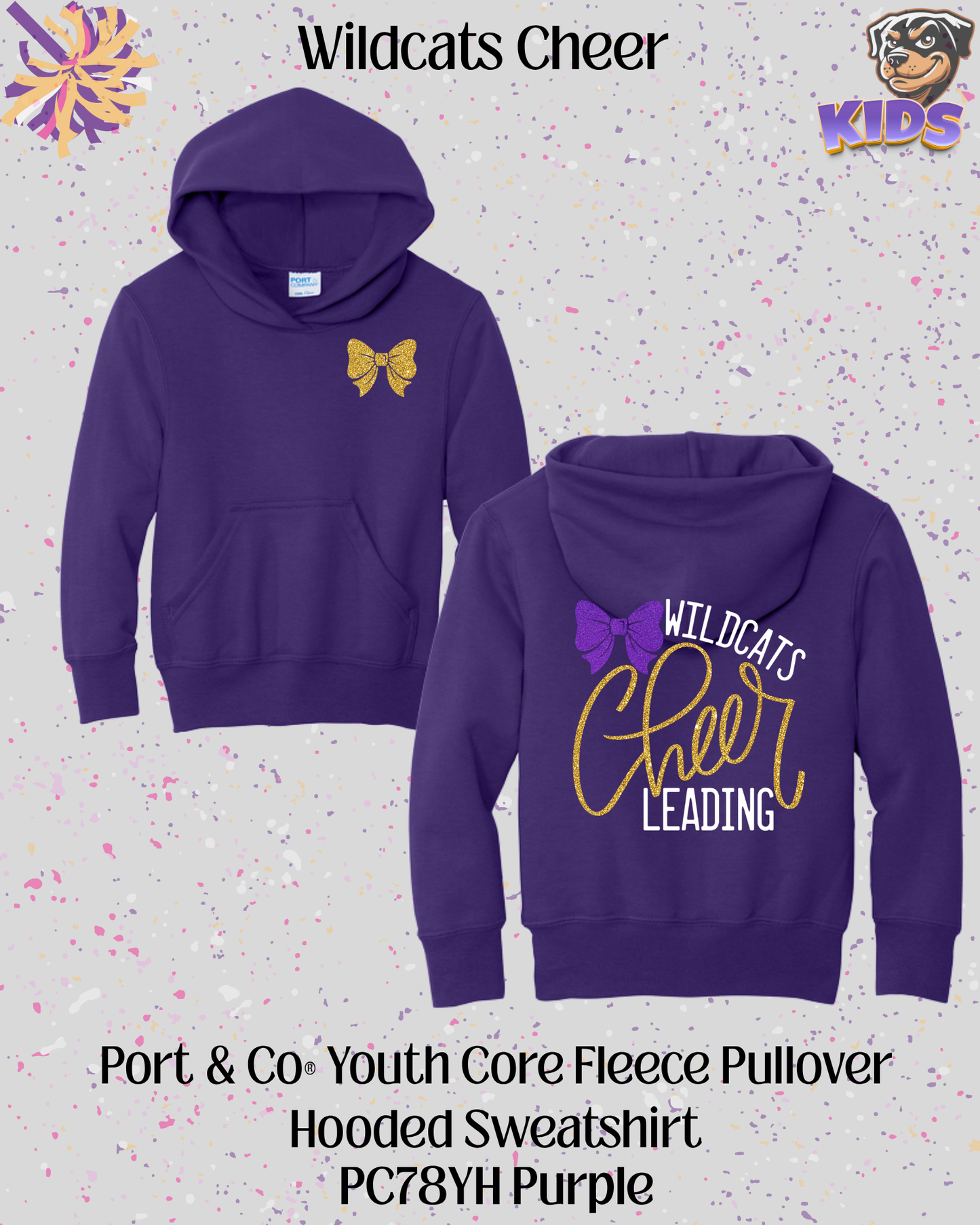 Wildcats Cheerleading Youth Hoodie