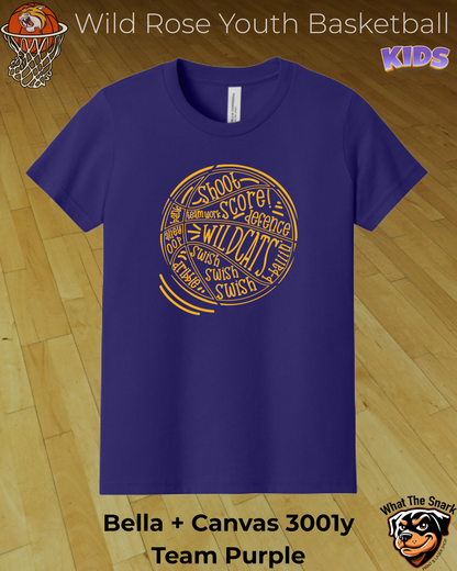 Wildcat Basketball Wordburst Youth Tee