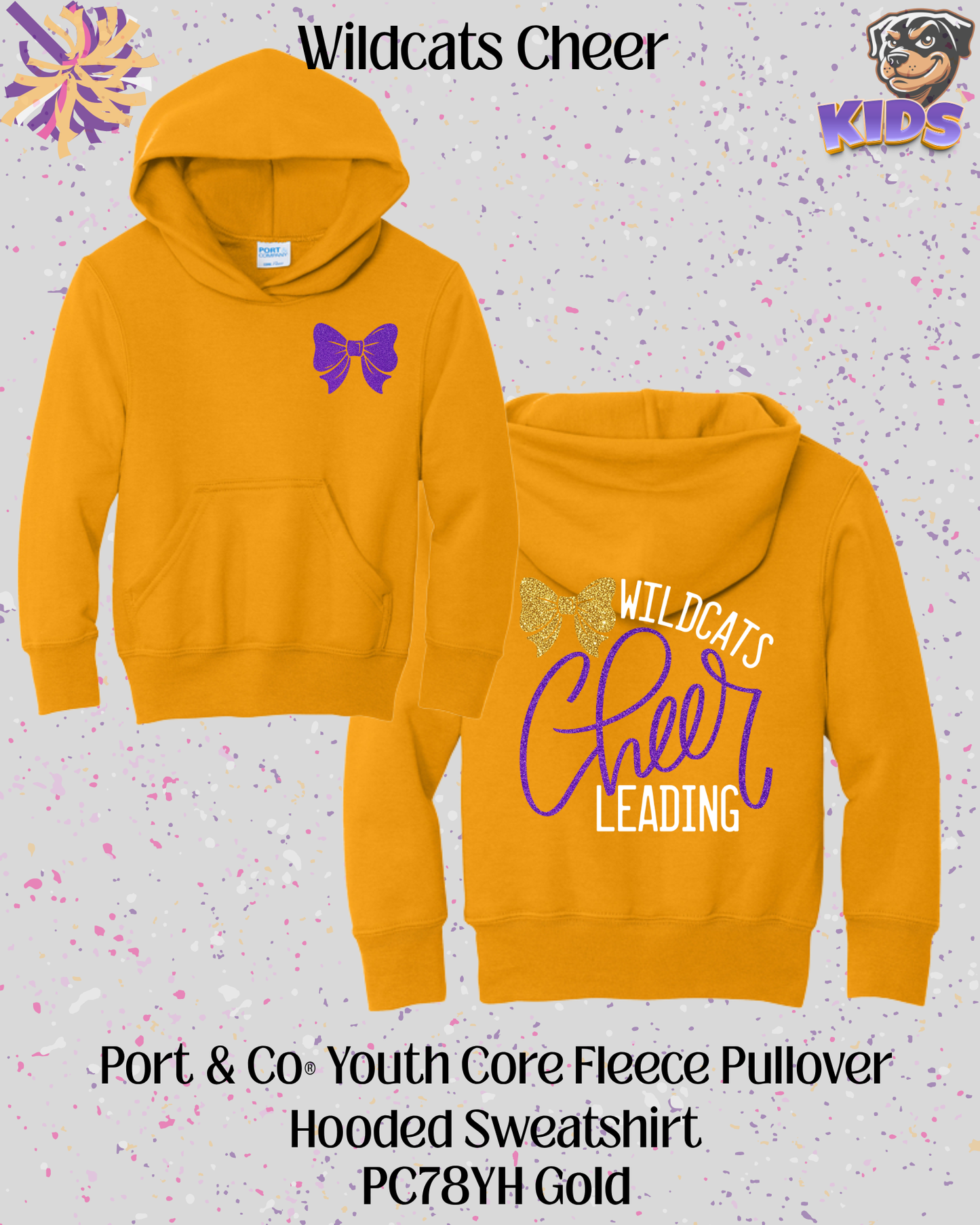 Wildcats Cheerleading Youth Hoodie