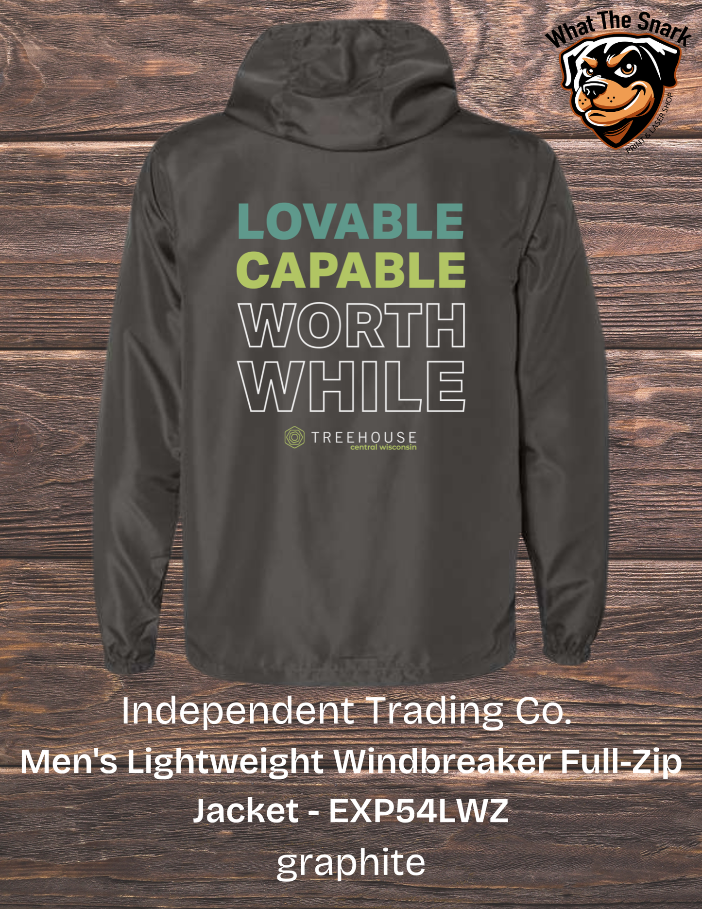 Treehouse Loveable Capable Worthwhile Windbreaker
