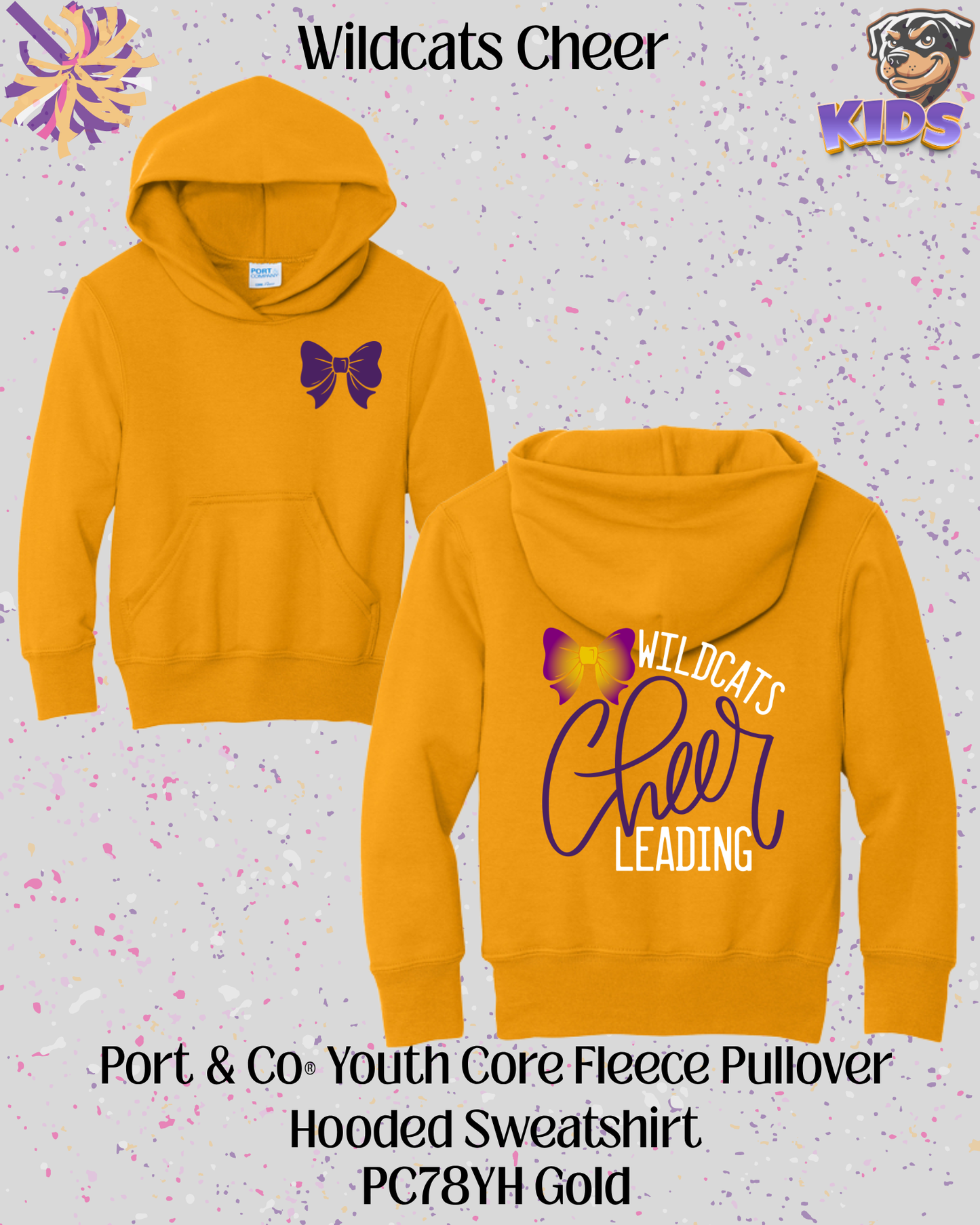 Wildcats Cheerleading Youth Hoodie