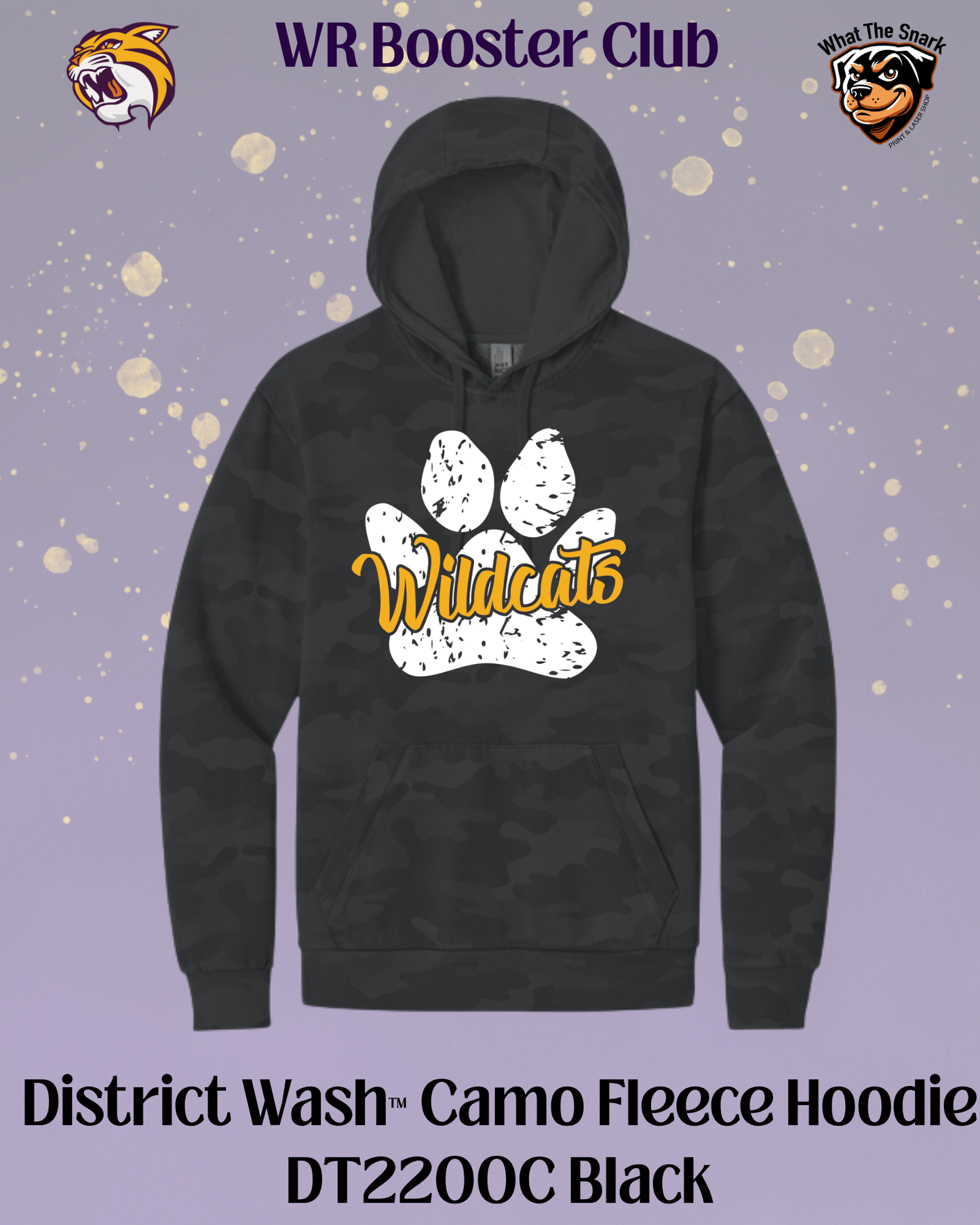 Wildcats Distressed Paw Script  Hoodie