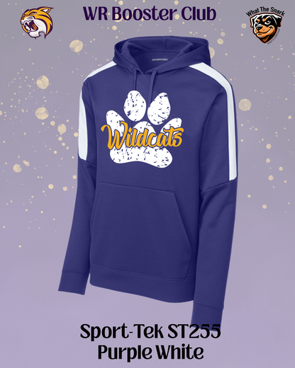 Wildcats Distressed Paw Script  Hoodie