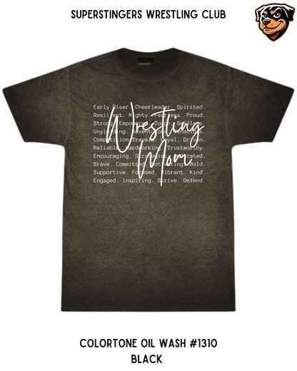 Super Stingers Wrestling Mom Core Values Tie-Dye Tee