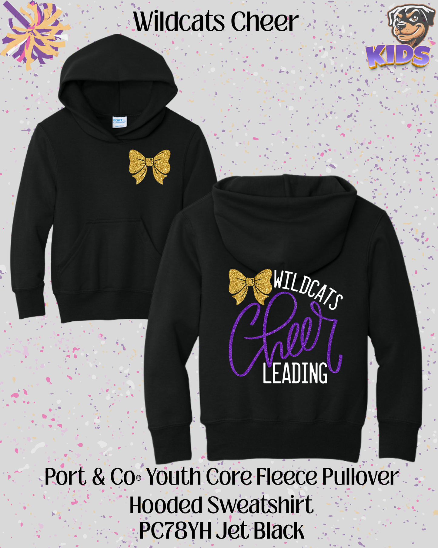 Wildcats Cheerleading Youth Hoodie