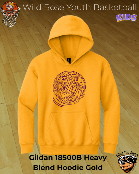 Wildcat Basketball Wordburst Youth Hoodie