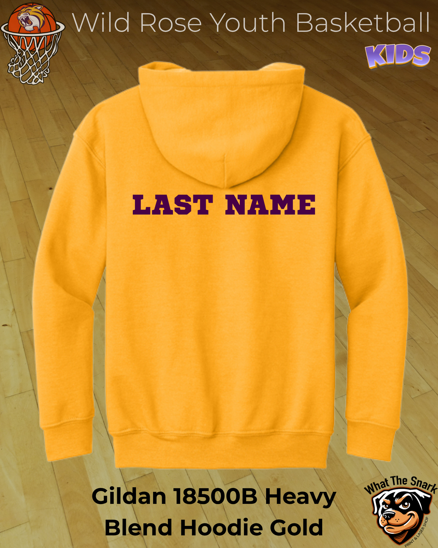 Wildcat Basketball Wordburst Youth Hoodie