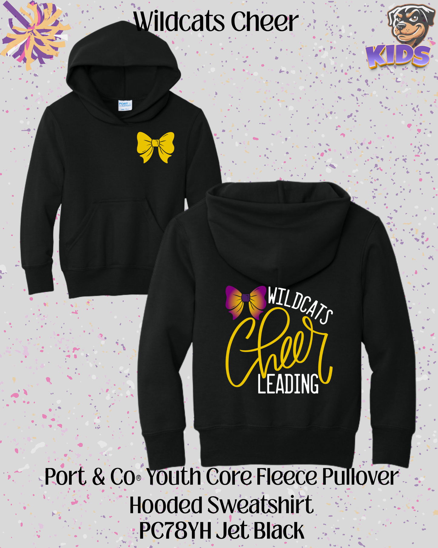 Wildcats Cheerleading Youth Hoodie