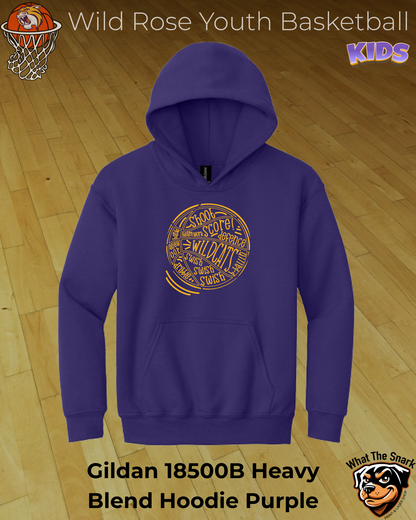 Wildcat Basketball Wordburst Youth Hoodie