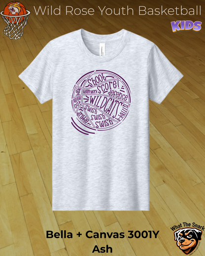 Wildcat Basketball Wordburst Youth Tee