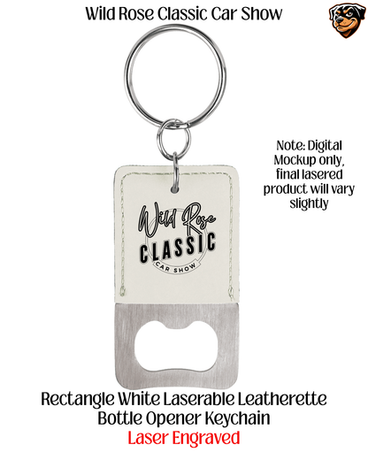 Wild Rose Car Show Laser Engraved Bottle Opener Keychain