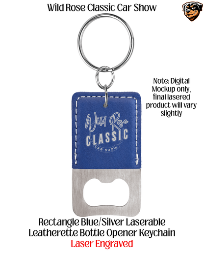 Wild Rose Car Show Laser Engraved Bottle Opener Keychain